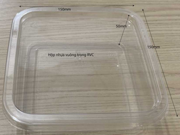 Hộp Nhựa Vuông Trong Đựng Hạt Điều Bánh Mứt