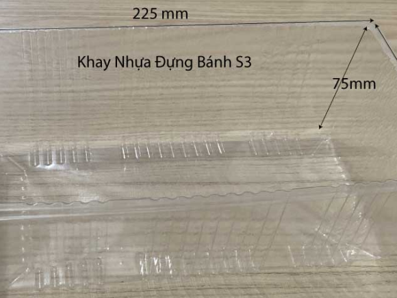 Khay nhựa đựng bánh trong suốt cao S3